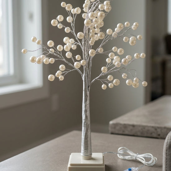 T&CO 46cm bonsai rainbow LED fairy light tree tabletop figurine lamp with vibrant multicolor lights on adjustable silver branches