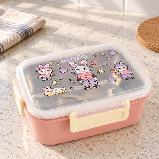 Latutu Stainless Steel Insulated Kids Bento Lunch Box with Clip Lock Lid in Pastel Pink at Thilakma Sri Lanka