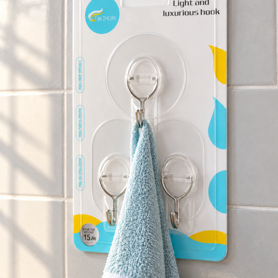 Heavy Duty Self-Adhesive Wall Hooks 3-Pack in Transparent Clear at Thilakma Sri Lanka