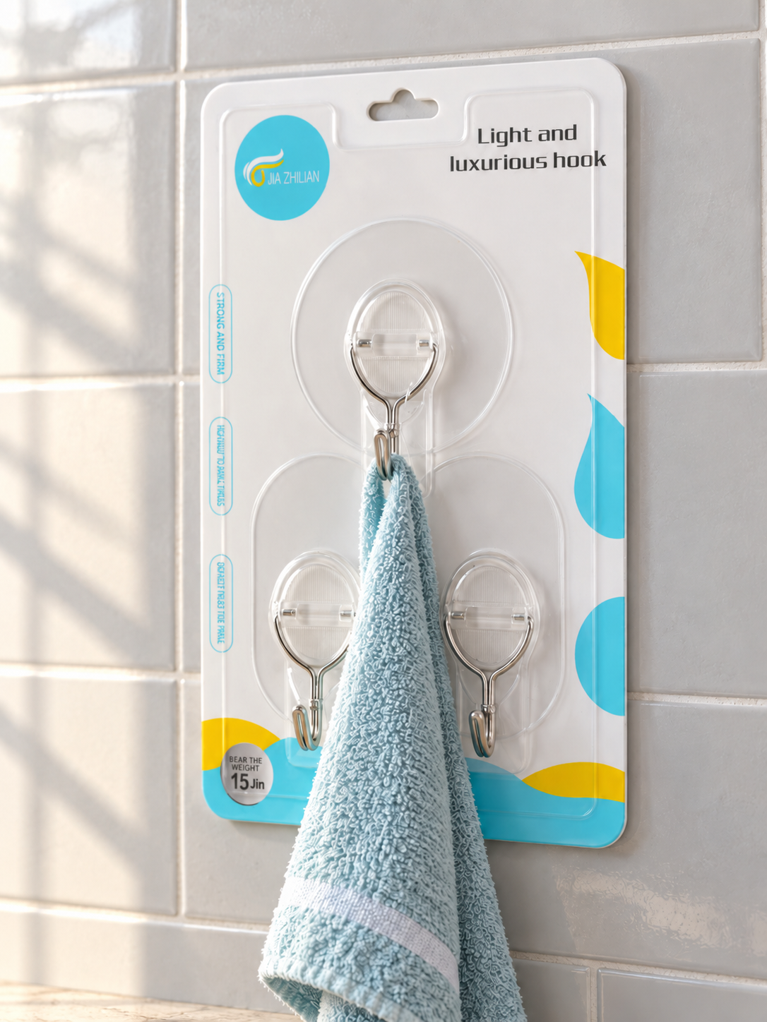 Heavy Duty Self-Adhesive Wall Hooks 3-Pack in Transparent Clear at Thilakma Sri Lanka
