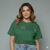 Women's Text Printed Short Sleeve Crop Top