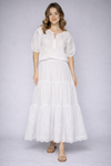 Tiered Eyelet Maxi Skirt