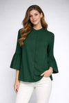 Collarless Ruffle Sleeve Shirt Dress for girls