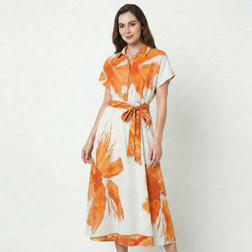 Short Sleeves Mid Dress