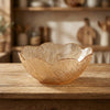 Glass Flower Bowl Gold