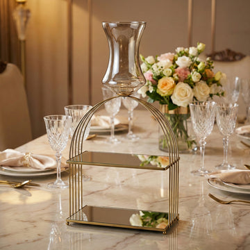 Glass Serve Tray 47 CM – Gold | Display & Serving Tray