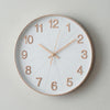 Wall Clock 8206 White & Ros Gold