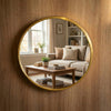 Premium Gold Frame Round Wall Mirror