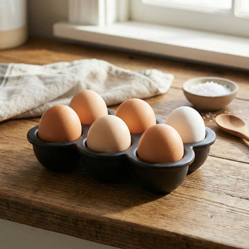 6-Slot Ceramic Egg Holder Tray