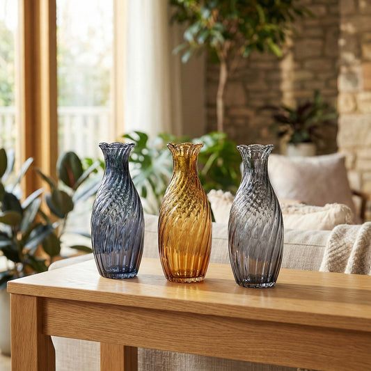 Elegant Textured Glass Vase