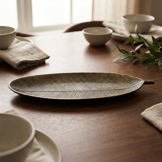 Leaf-Shaped Decorative Platter