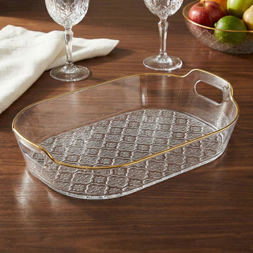 Gold-Rimmed Serving Tray