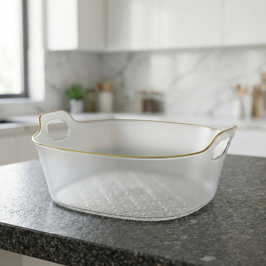 Frosted Tub With Gold Trim