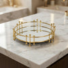 Decorative Round Metal Mirrored Tray