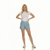 High-Waist Pinstripe Cotton Short