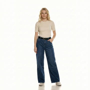 High-Waist Wide-Leg Carpenter Jeans