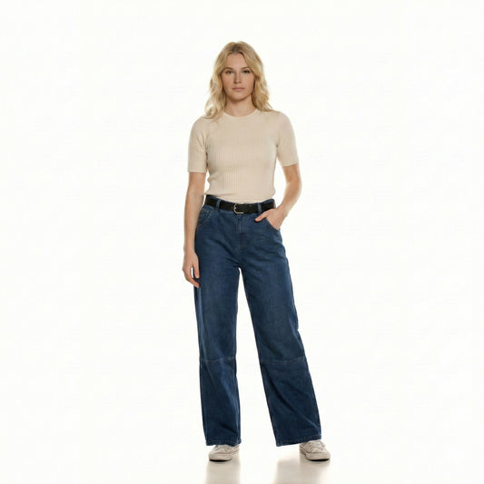 High-Waist Wide-Leg Carpenter Jeans