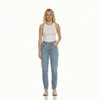 High-Rise Light Wash Distressed Jeans