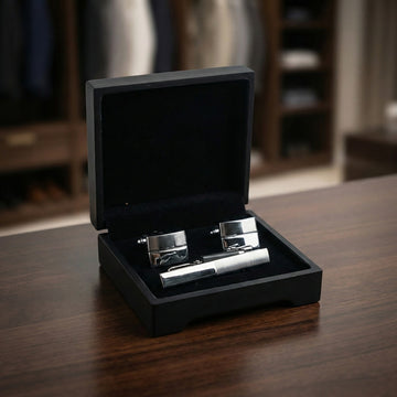 Men’s Classic Cufflink & Tie Clip Set