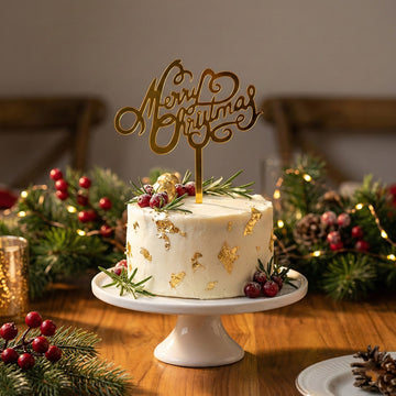 Elegant Christmas Cake Topper