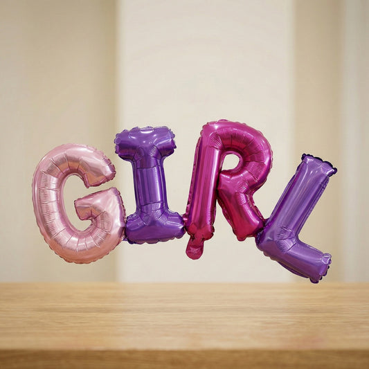 GIRL Foil Letter Balloon Set