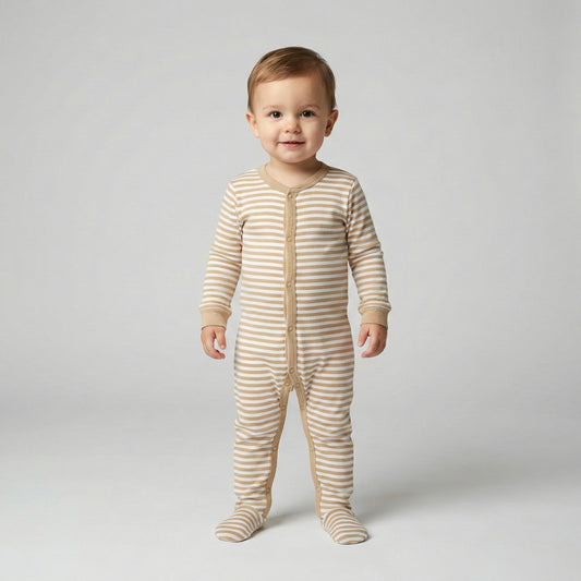 Baby Striped Full-Length Sleepsuit