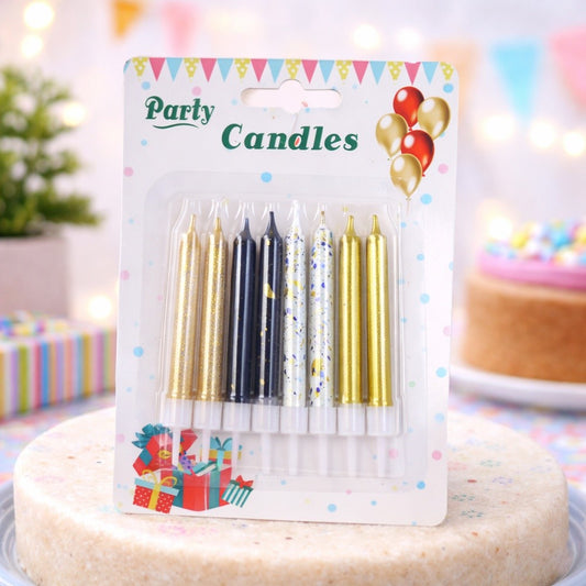 Celebration Metallic Party Candles Set