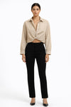 Women's Front Twisted Long Sleeve blouse