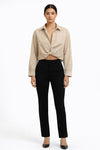 Women's Front Twisted Long Sleeve blouse