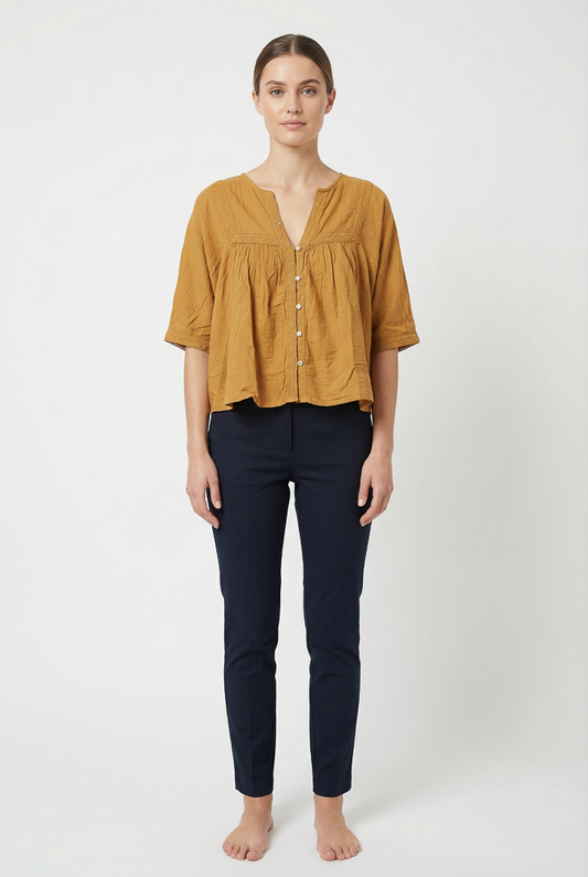 Women's Earth-Tone Everyday Blouse
