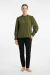 Women's Smocked-Neck Work Wear Blouse