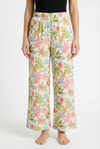 Women's Multi Floral Printed Loose Fitted Wide Leg Pant