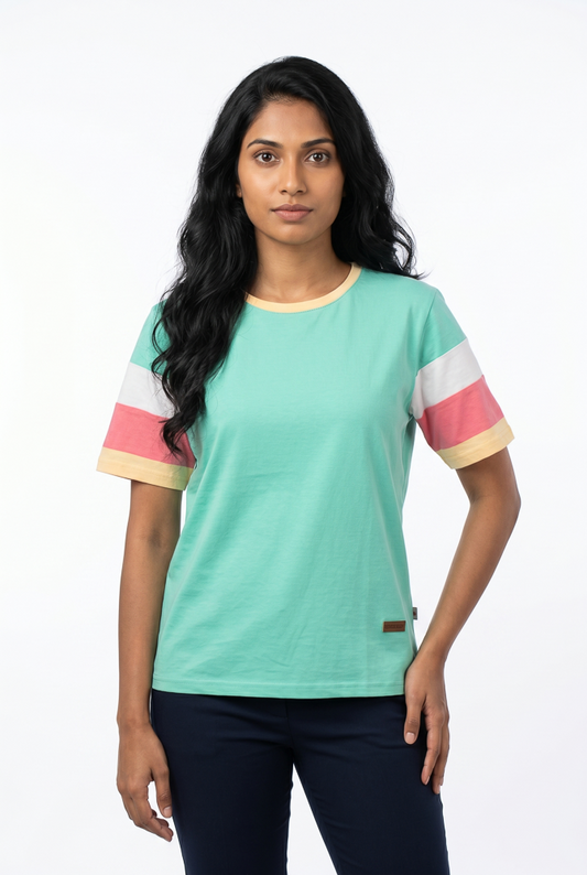 Womens Short-sleeved crew neck t-shirt
