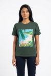 Womens Printed crew-neck t-shirt