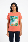 Womens Printed crew-neck t-shirt