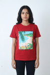 Womens Printed crew-neck t-shirt