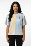 Women's Multi-Directional Striped Casual T-Shirt