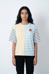 Women's Multi-Directional Striped Casual T-Shirt