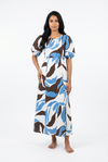Abstract Floral Print Maxi Dress