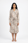 Geo-Print Belted Dress