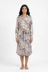 Geo-Print Belted Dress