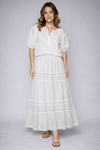 White Eyelet Tiered Maxi Skirt