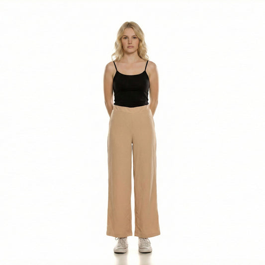 High-Waist Wide-Leg Linen Trouser