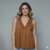 Sleeveless V-neck Crop Top  for girls