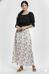 Floral Print Flared Maxi Skirt for girls