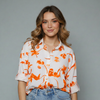 Abstract Floral Print Shirt Blouse for girls
