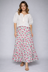 Pink Floral Print Maxi Skirt