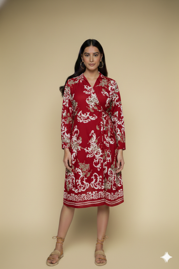 Floral Print Button-Down Dress for girls