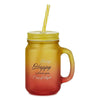 Glass Jar with Straw