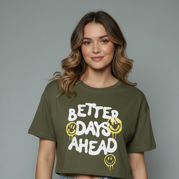 Women's Positive Vibes Graphic Crop Top